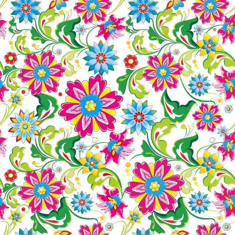 free vector Showy Seamless Floral Vector Background